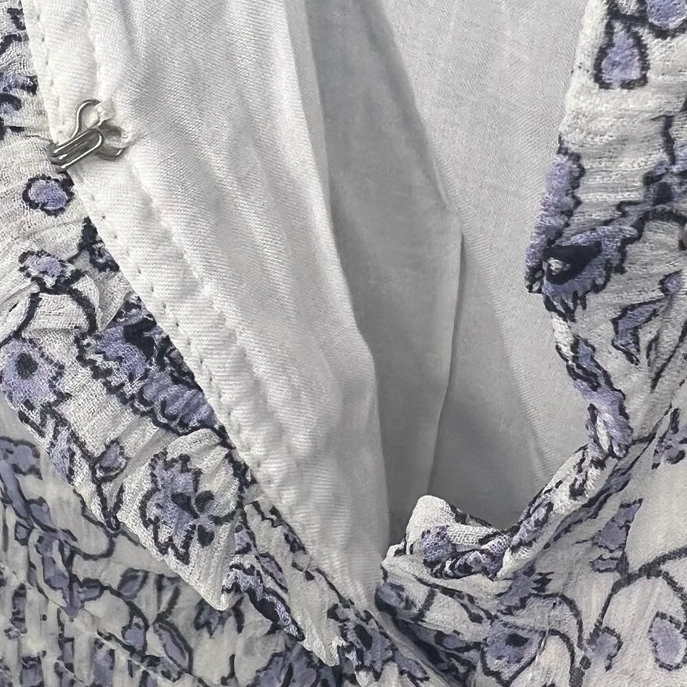 PAIGE Silk Georgette Giannina Mini Dress White/Periwinkle Size XS - Picture 10 of 13